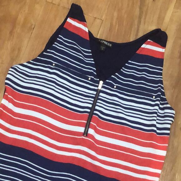 Express Red, White, and Blue Striped Tank Top Size Small - Picture 2 of 5